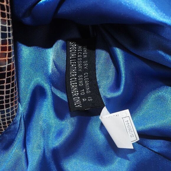 Pelle Studio Vintage Wilsons Leather Multicolor Snake Skin Blazer Women's L - Picture 4 of 7